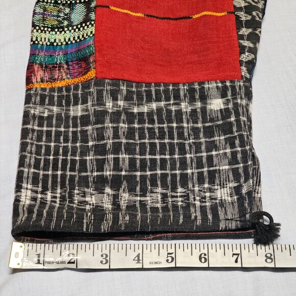 Guatemalan Boho Multicolor Multipattern Unisex Artsy Pants Woven Embroidery Uniq - Picture 10 of 15